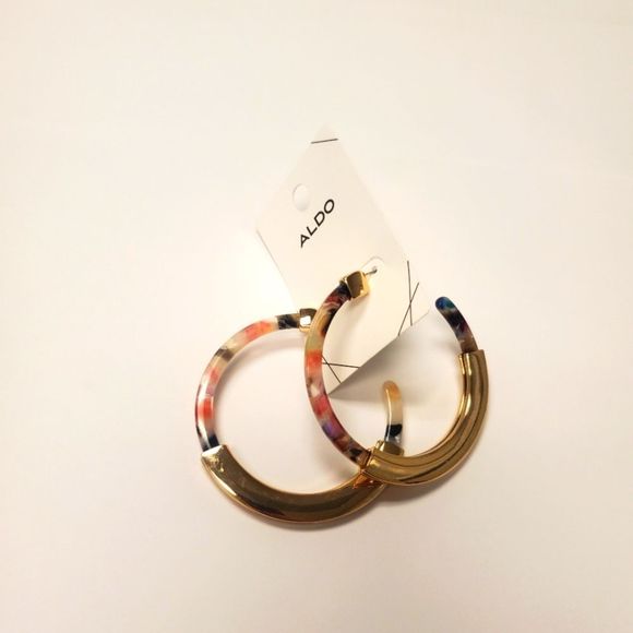 Aldo Gold Tone Hoop Earrings - Picture 4 of 6
